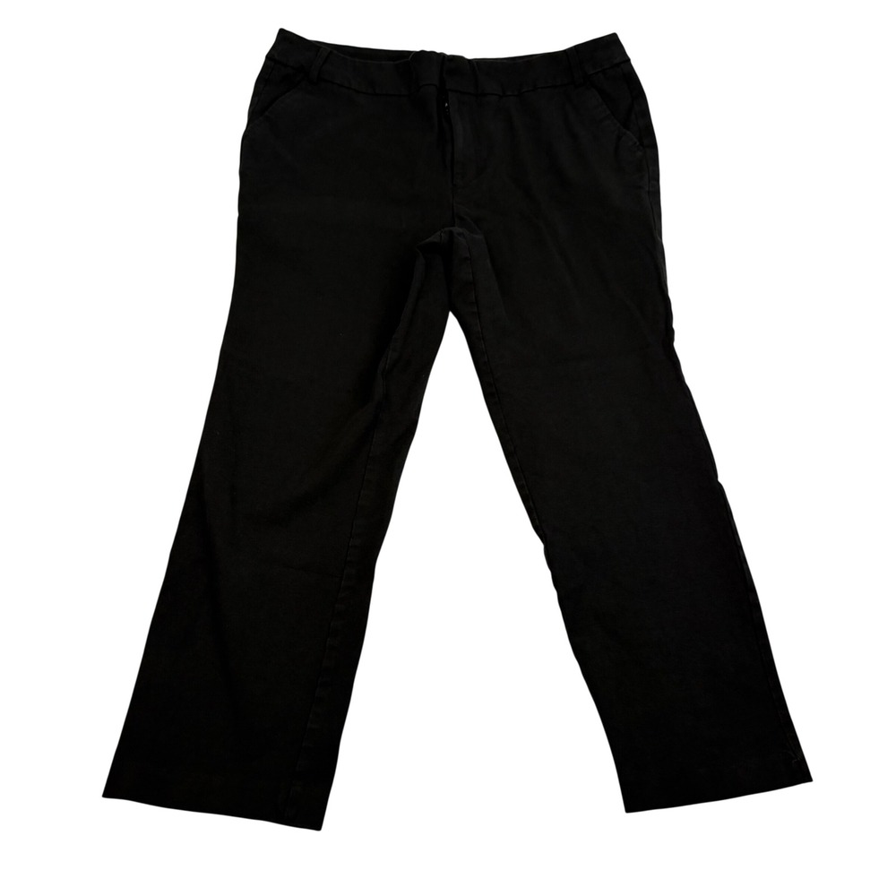 Time and Tru Womens Black Straight Leg Chino Trousers Size 16 Workwear Pants